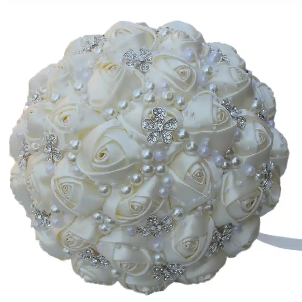 WifeLai-A 1Piece Best Selling Wine Red Artificial Flower Bridal Bouquets Crystal Pearls Bridesmaid Bridal Wedding Bouquets W224 59