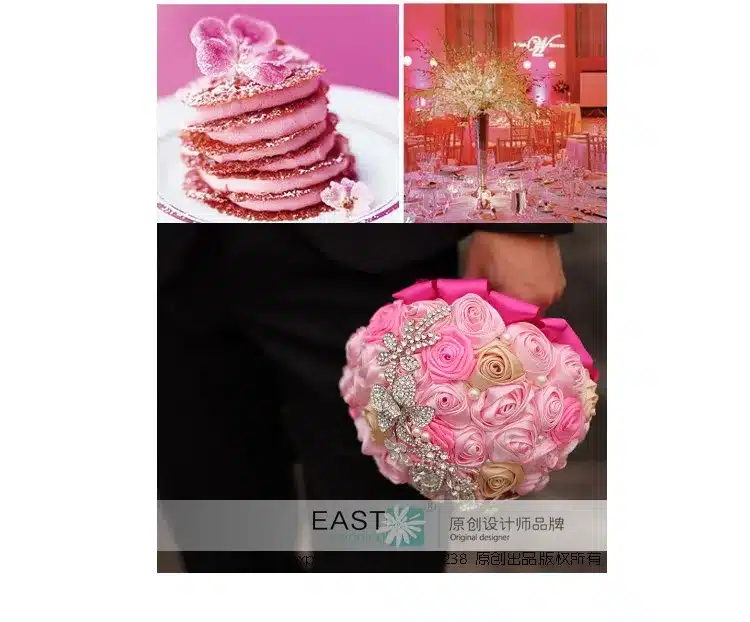 Free shipping Bride holding flowers, New arrival Romantic Wedding Colorful Rose Bride 's Bouquet,purple pink bridal bouquets 28