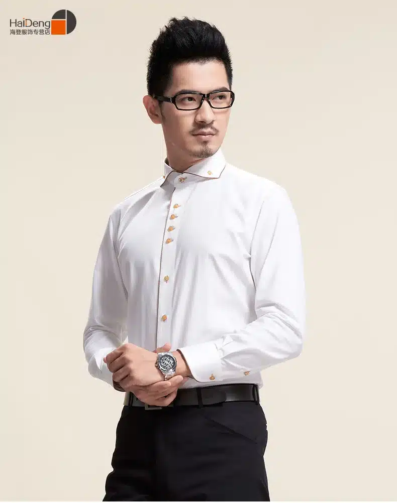 DeepoceanTuxedo Shirt Styles 2017 Camisa Social Masculina 100% Cotton Brand Shirt White chemise homme French slim Fit Shirts 18