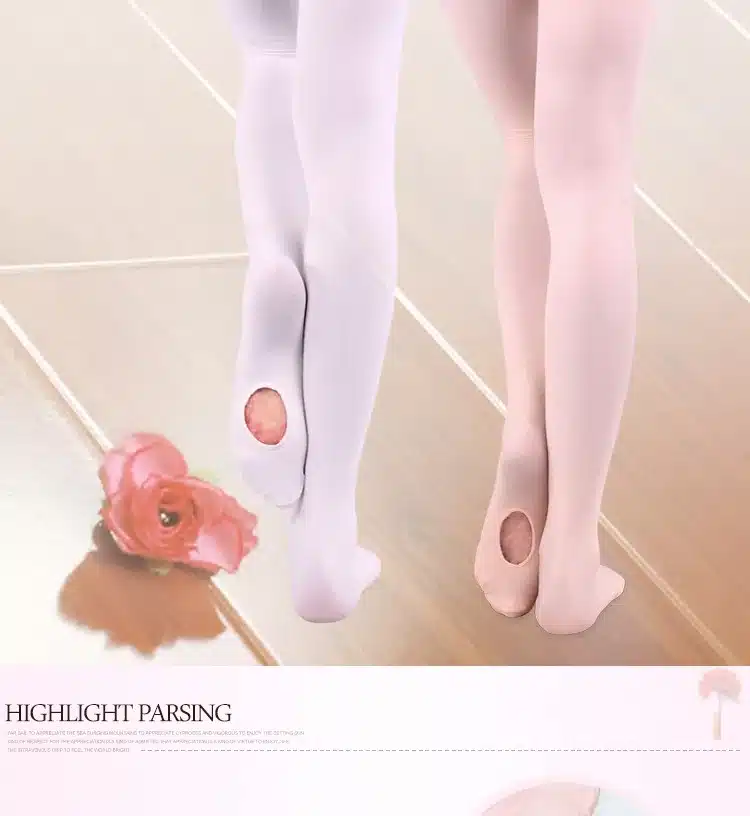 Girls Adult Convertible Ballet Tights Seamless Ballet Pantyhose Pink White Ballet Dance Stockings For Kids 10