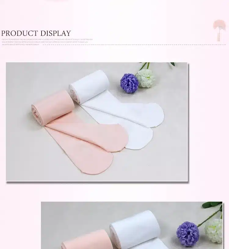 Girls Adult Convertible Ballet Tights Seamless Ballet Pantyhose Pink White Ballet Dance Stockings For Kids 12