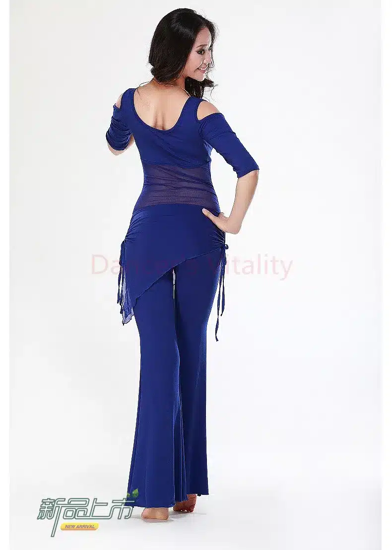2016 Hot Sale New Haft-sleeved V-neck belly dance set Milk Silk Belly Dance Costumes women for dancer's clothing Top&Pants 23