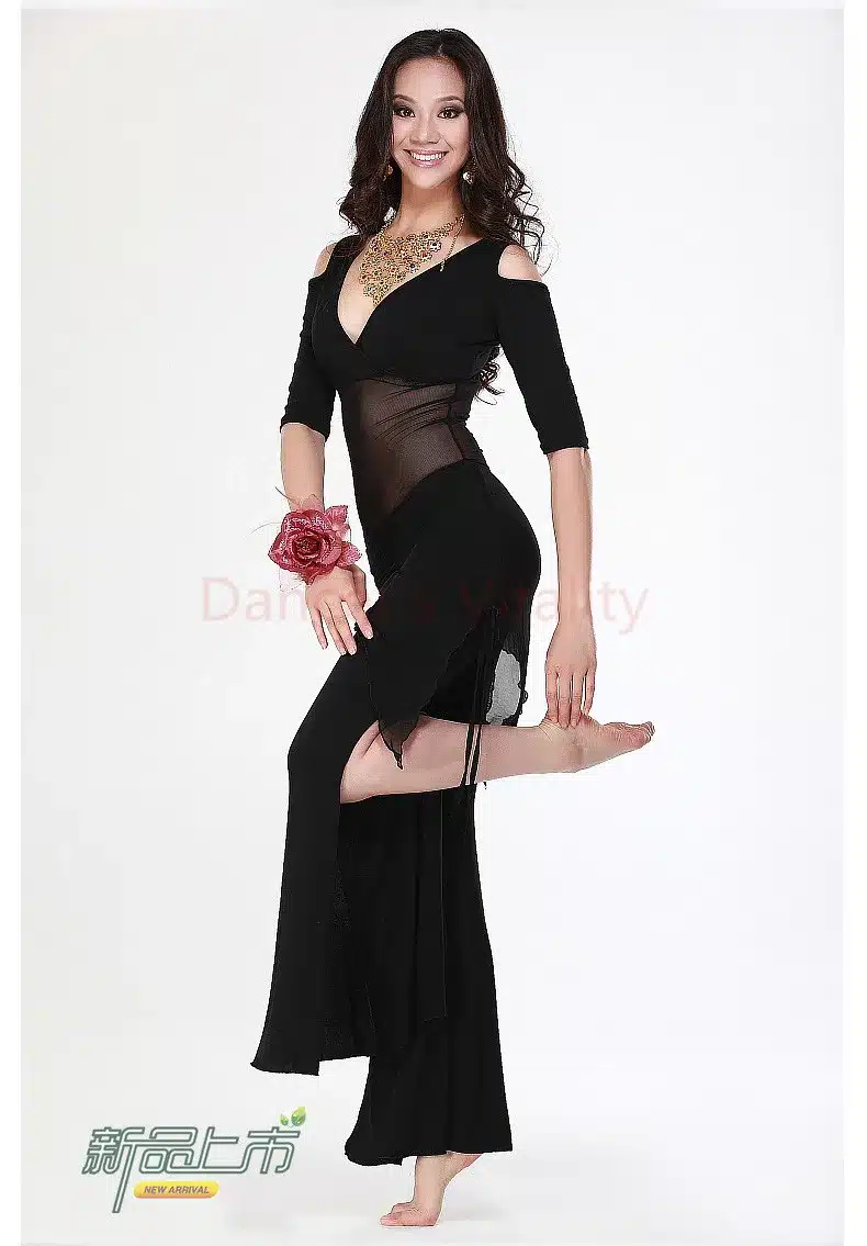 2016 Hot Sale New Haft-sleeved V-neck belly dance set Milk Silk Belly Dance Costumes women for dancer's clothing Top&Pants 29