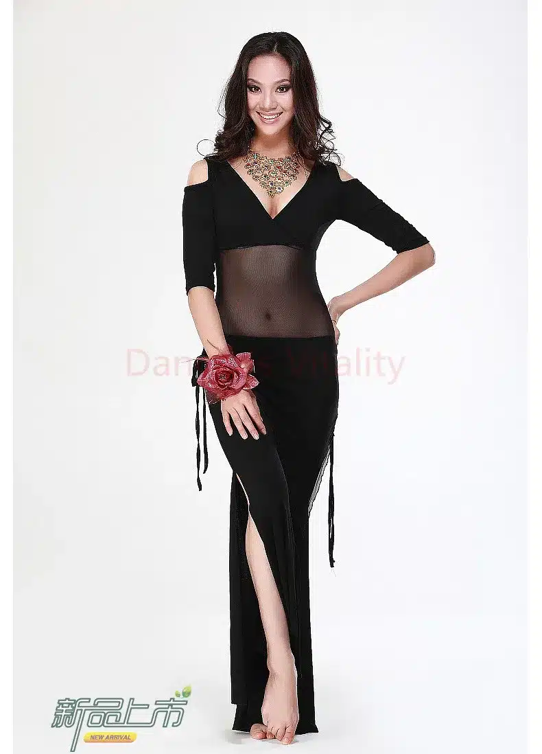 2016 Hot Sale New Haft-sleeved V-neck belly dance set Milk Silk Belly Dance Costumes women for dancer's clothing Top&Pants 30