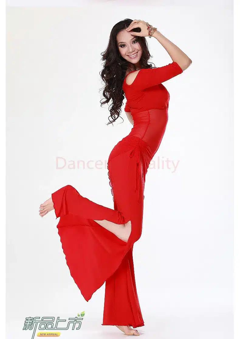 2016 Hot Sale New Haft-sleeved V-neck belly dance set Milk Silk Belly Dance Costumes women for dancer's clothing Top&Pants 36