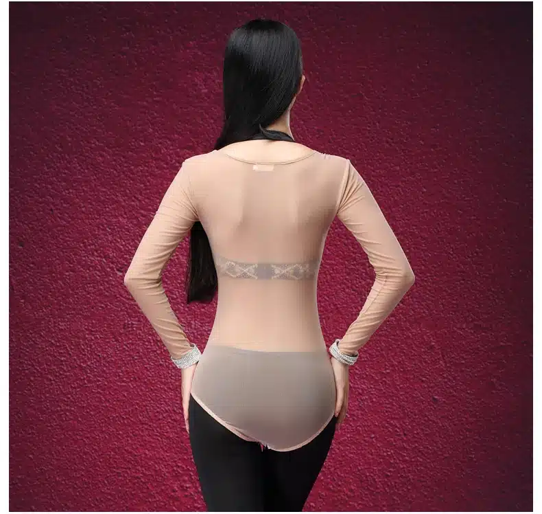 One Piece Leotard Dancewear Long Sleeves Bellydance Accessories Women Bodysuit Bottoming Shirt Belly Dance Tops 5