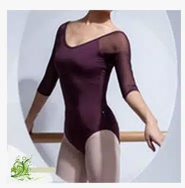 Adult Gymnastics Leotard Black Mesh Dance Leotards Three quarter Sleeve Ballet Leotards for Women Dance Wear Justaucorps Adulte 1
