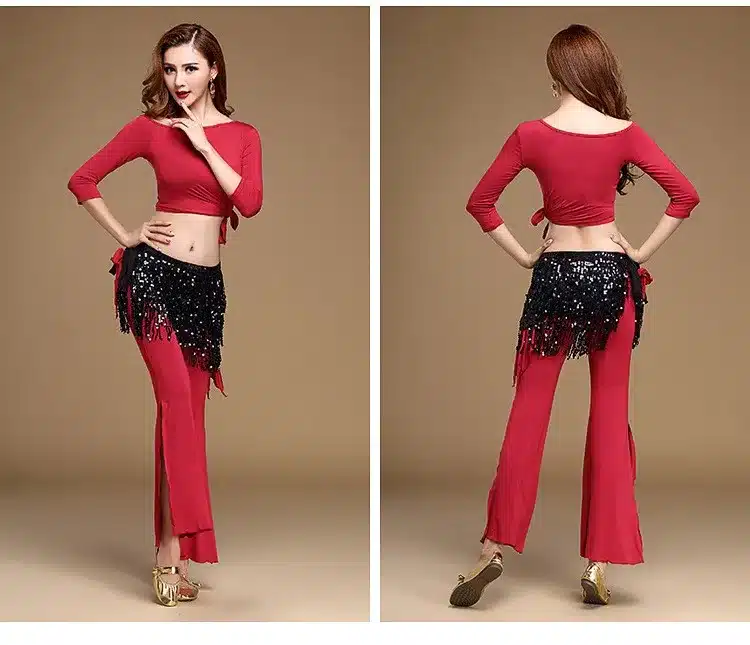 12 Colors Women Belly Dance Clothing Accessories Tassel Belts Belly Dance Hip Scarf Sequins Belt 12