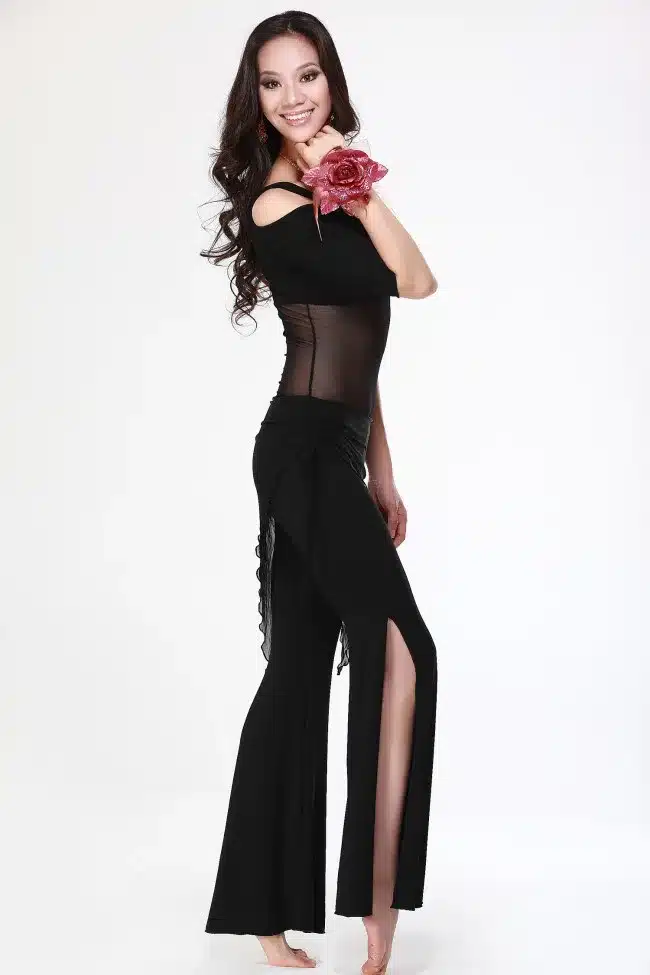 Belly dance costume sexy short sleeves top+milk silk waist pants 2pcs/suit for belly dancing set 25