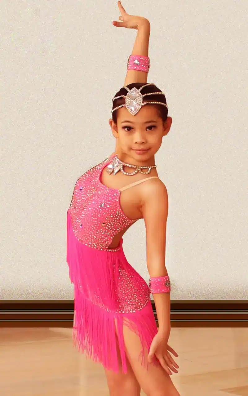 Latin Dance Skirt For Children 2017 New Tassel Sumba Latin Competition Dancing Dress High Quality Girls Latin Fringe Skirt 18