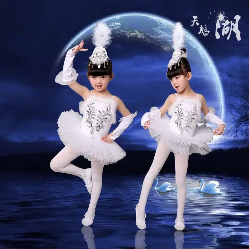 New Girls Ballerina Dress Kids White Swan Lake Ballet Costumes Children Strap Dance Wear Costume Danse Classique Enfant 1