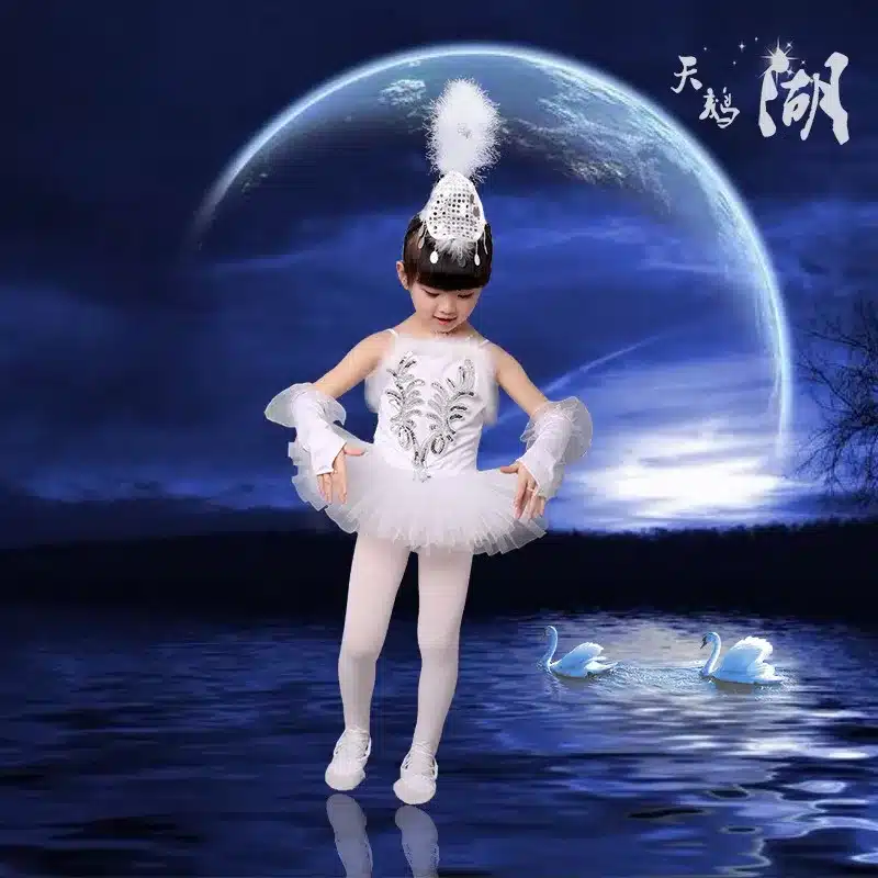 New Girls Ballerina Dress Kids White Swan Lake Ballet Costumes Children Strap Dance Wear Costume Danse Classique Enfant 6