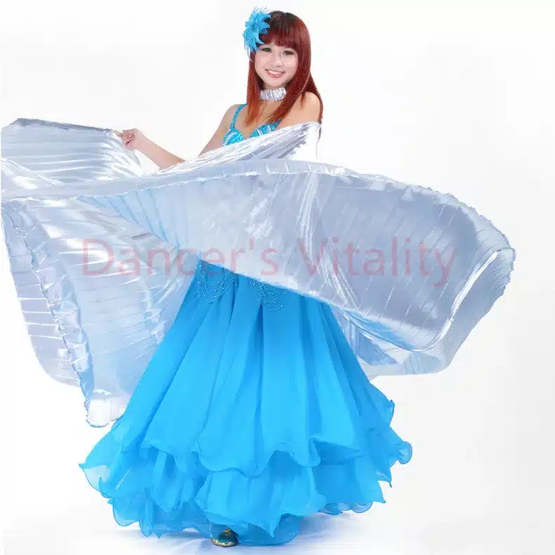Wholesale 360 degree belly dance wing for women belly dance props gold and silve cloth belly dance wing girls dance accessories 11
