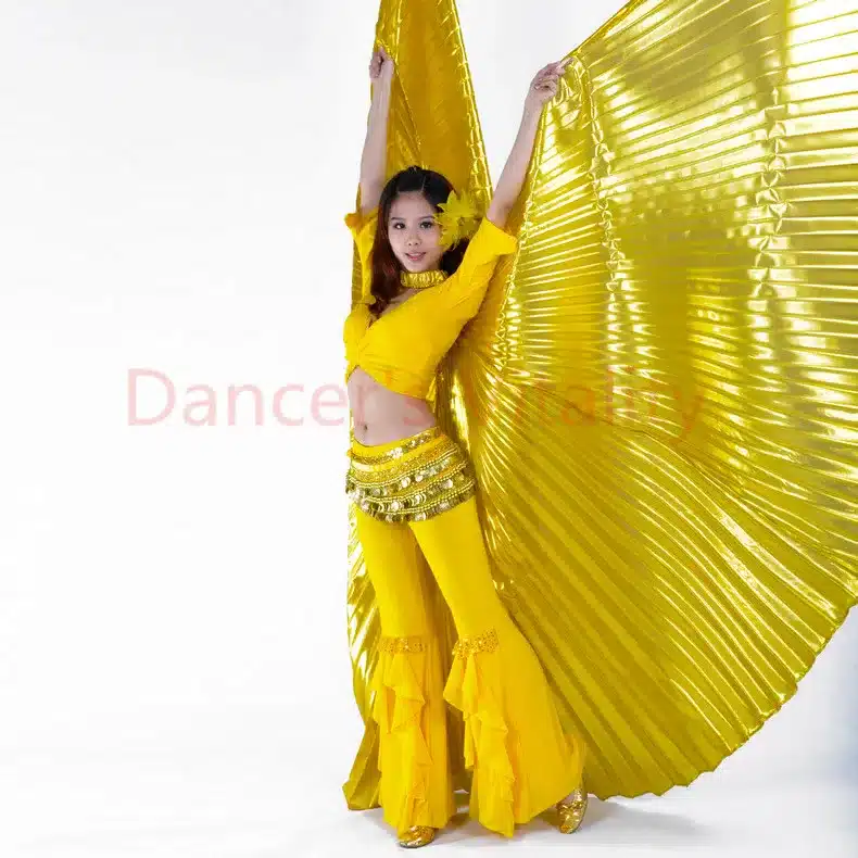 Wholesale 360 degree belly dance wing for women belly dance props gold and silve cloth belly dance wing girls dance accessories 13