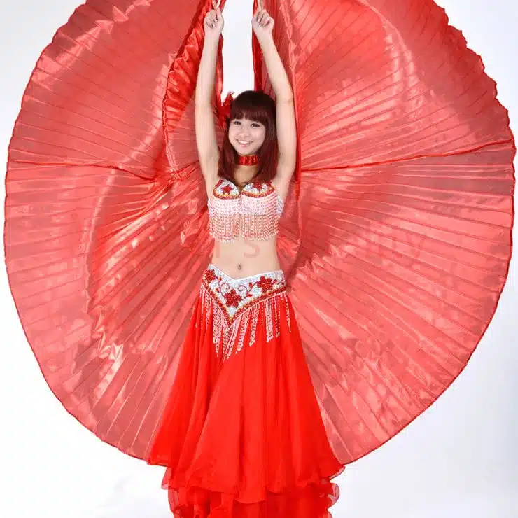 Wholesale 360 degree belly dance wing for women belly dance props gold and silve cloth belly dance wing girls dance accessories 19