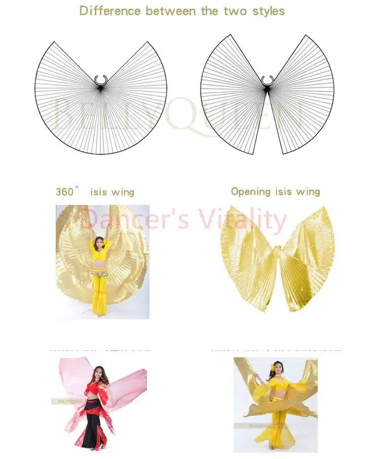 Wholesale 360 degree belly dance wing for women belly dance props gold and silve cloth belly dance wing girls dance accessories 21
