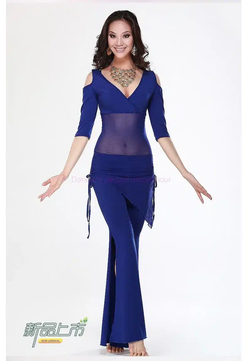 2016 HOT SALE!Half Sleeves belly dance set 3pcs top trouser and hip scarf for women belly dance suit 5colors M L XL 22