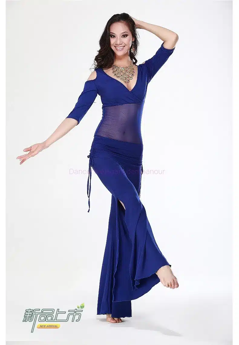 2016 HOT SALE!Half Sleeves belly dance set 3pcs top trouser and hip scarf for women belly dance suit 5colors M L XL 25