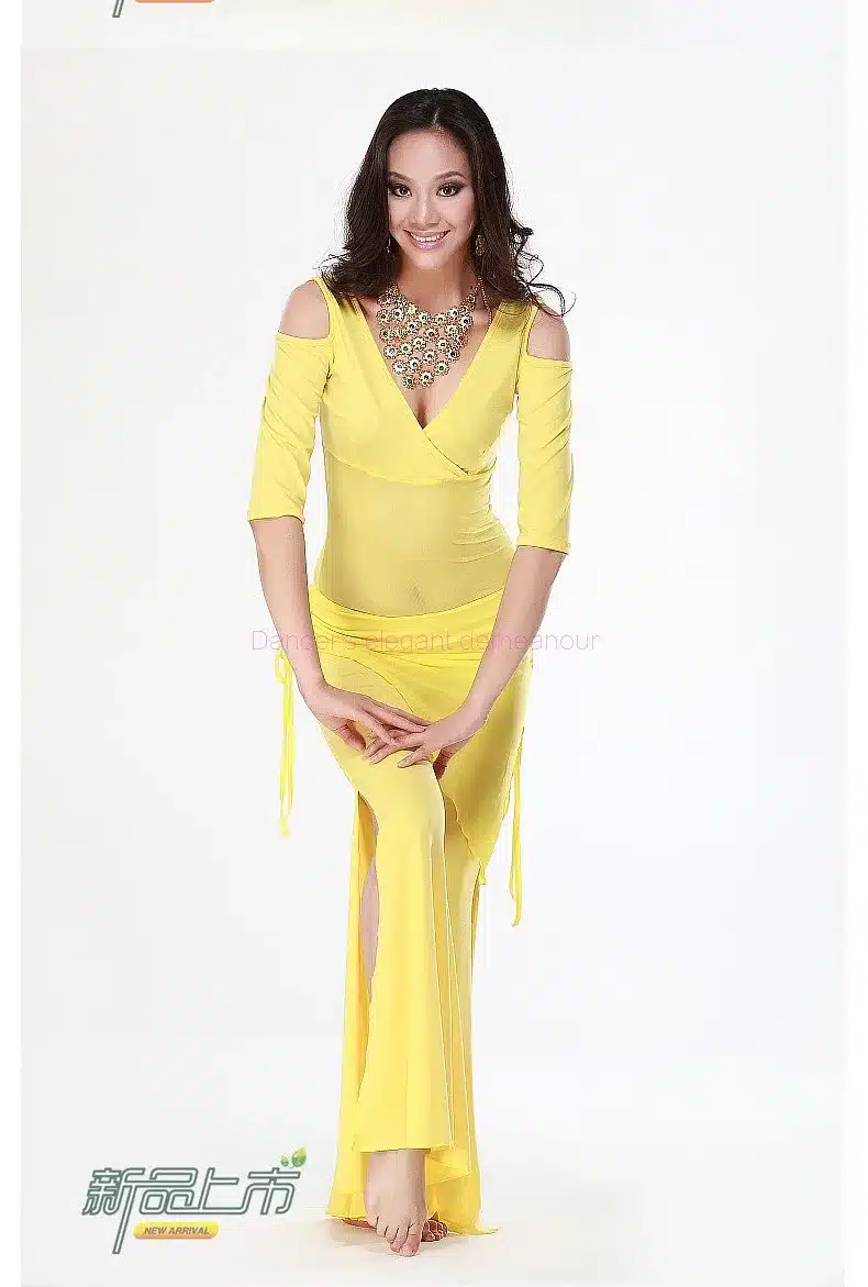 2016 HOT SALE!Half Sleeves belly dance set 3pcs top trouser and hip scarf for women belly dance suit 5colors M L XL 42