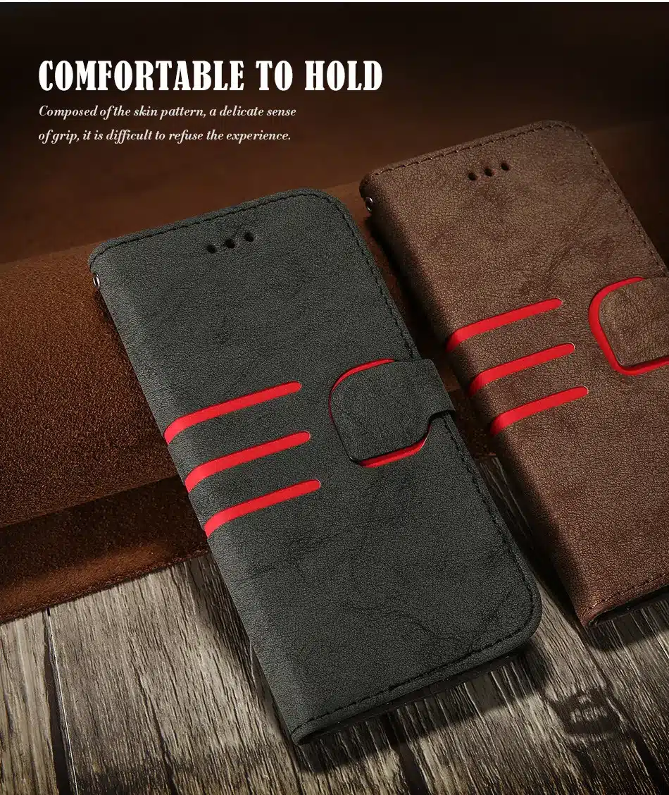 KISSCASE Matte PU Leather Cover For iPhone 6 6s Phone Case Wallet Holster Magnetic Buckle Covers For iPhone 7 8 Plus Case 9