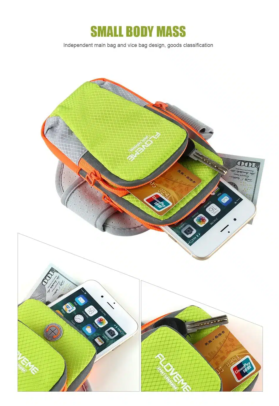FLOVEME Universal Phone Bag Cases For iPhone 8 4S Sport Running Bag Arm Band For Apple 7 6 6S 5S 5 Mobile Phone Women Pouch Bag 6