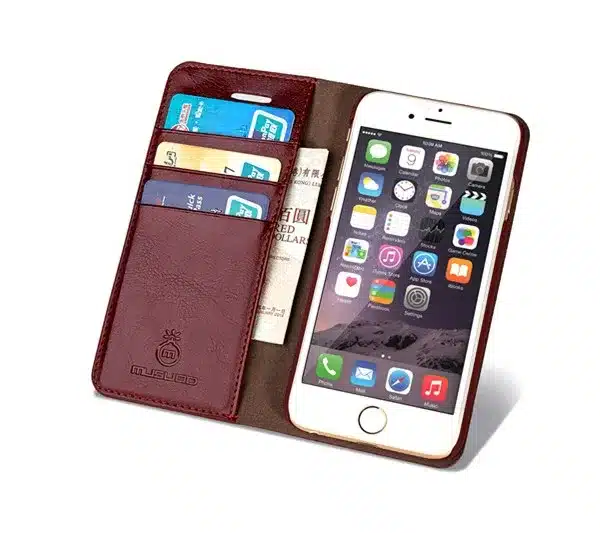 Musubo Leather Phone Case Cover For iPhone 8 Plus 5 5s SE Luxury Card Holder Wallet Flip Case for iphone X 7 plus 6s Plus 6 4 4s 22
