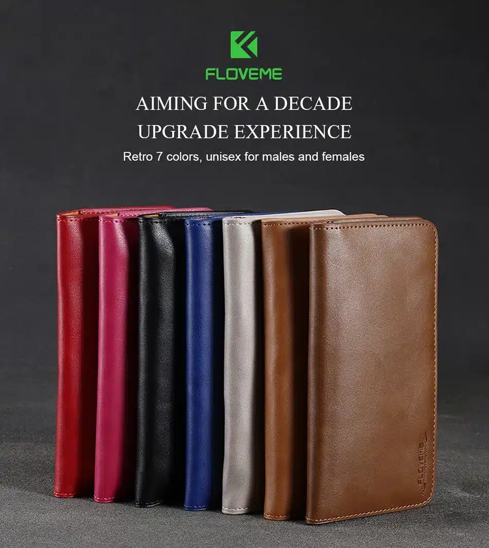 FLOVEME Leather Wallet Case For Samsung Galaxy Note 8 S8 S8 Plus S7 S6 Edge 5.5 Inch Cases For iPhone X 8 7 6 6S Plus Phone Bags 7