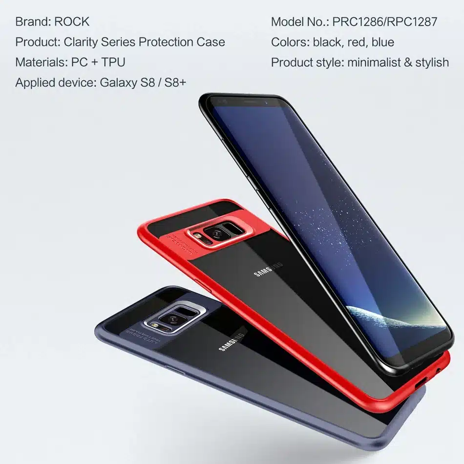 For Samsung Galaxy S8 Case, ROCK Full Protective Slim TPU & Acrylic Transparent Back Cover Case for Samsung Galaxy S8 plus Case 15