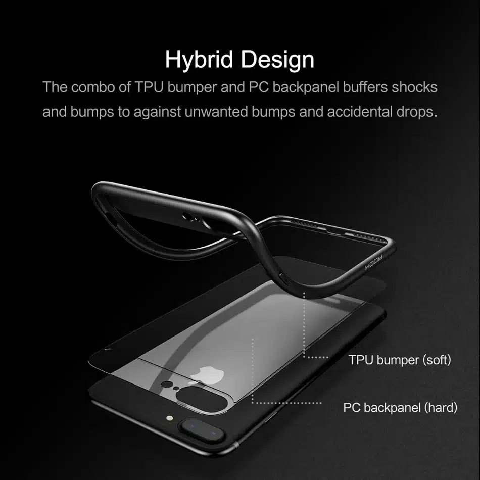 ROCK Slim Case for iPhone 7 6 6s plus, Transparent PC & TPU Silicone for iPhone Cover Coque for iPhone7 Case 9