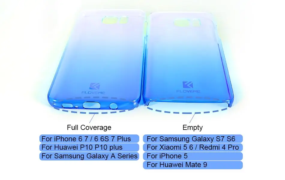 FLOVEME Phone Case For iPhone 7 6s 6 Plus 5s Xiaomi redmi 4 pro Cases For Huawei P10 Samsung Galaxy S6 S7 S8 Edge Cover Blue-Ray 20