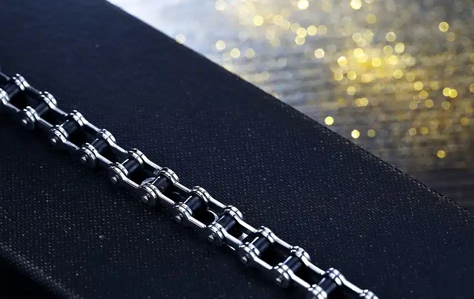 Effie Queen Top Quality Men's Motor Bike Chain Motorcycle Chain Bracelet Bangle Stainless Steel Jewelry with Silicone IB29 15