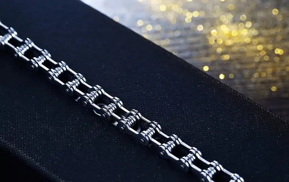 Effie Queen Top Quality Men's Motor Bike Chain Motorcycle Chain Bracelet Bangle Stainless Steel Jewelry with Silicone IB29 27