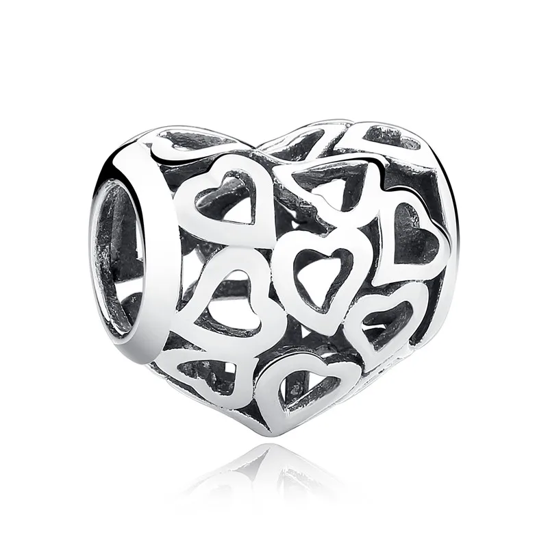 Hot Sale 21 Styles 100% 925 Sterling Silver Vintage Openwork Beads Fit Original Pandora Charm Bracelet Authentic Jewelry Gift 35