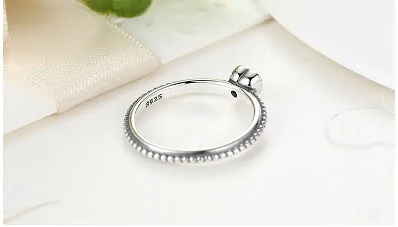 BAMOER 3 Colors Authentic 100% 925 Sterling Silver Ring Love Heart Ring Original Wedding Jewelry PA7107 22