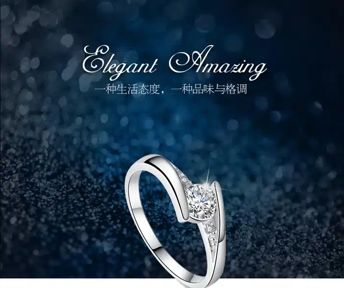 Sent Certificate of Silver! YINHED 100% Pure 925 Sterling Silver Ring Set Luxury 0.5 ct CZ Diamant Wedding Rings for Women ZR327 18