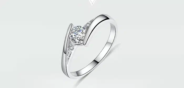 Sent Certificate of Silver! YINHED 100% Pure 925 Sterling Silver Ring Set Luxury 0.5 ct CZ Diamant Wedding Rings for Women ZR327 19