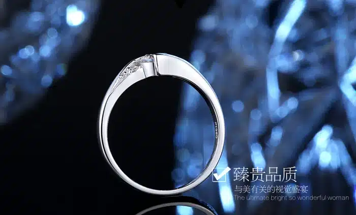 Sent Certificate of Silver! YINHED 100% Pure 925 Sterling Silver Ring Set Luxury 0.5 ct CZ Diamant Wedding Rings for Women ZR327 24