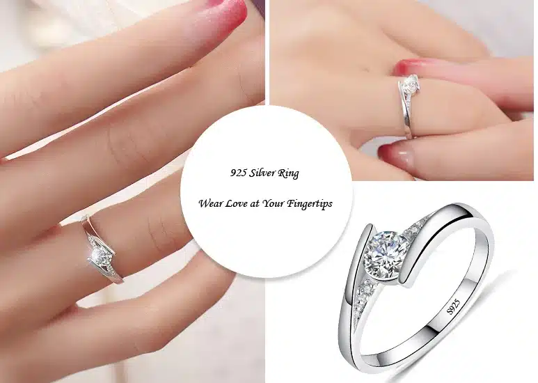 Sent Certificate of Silver! YINHED 100% Pure 925 Sterling Silver Ring Set Luxury 0.5 ct CZ Diamant Wedding Rings for Women ZR327 26