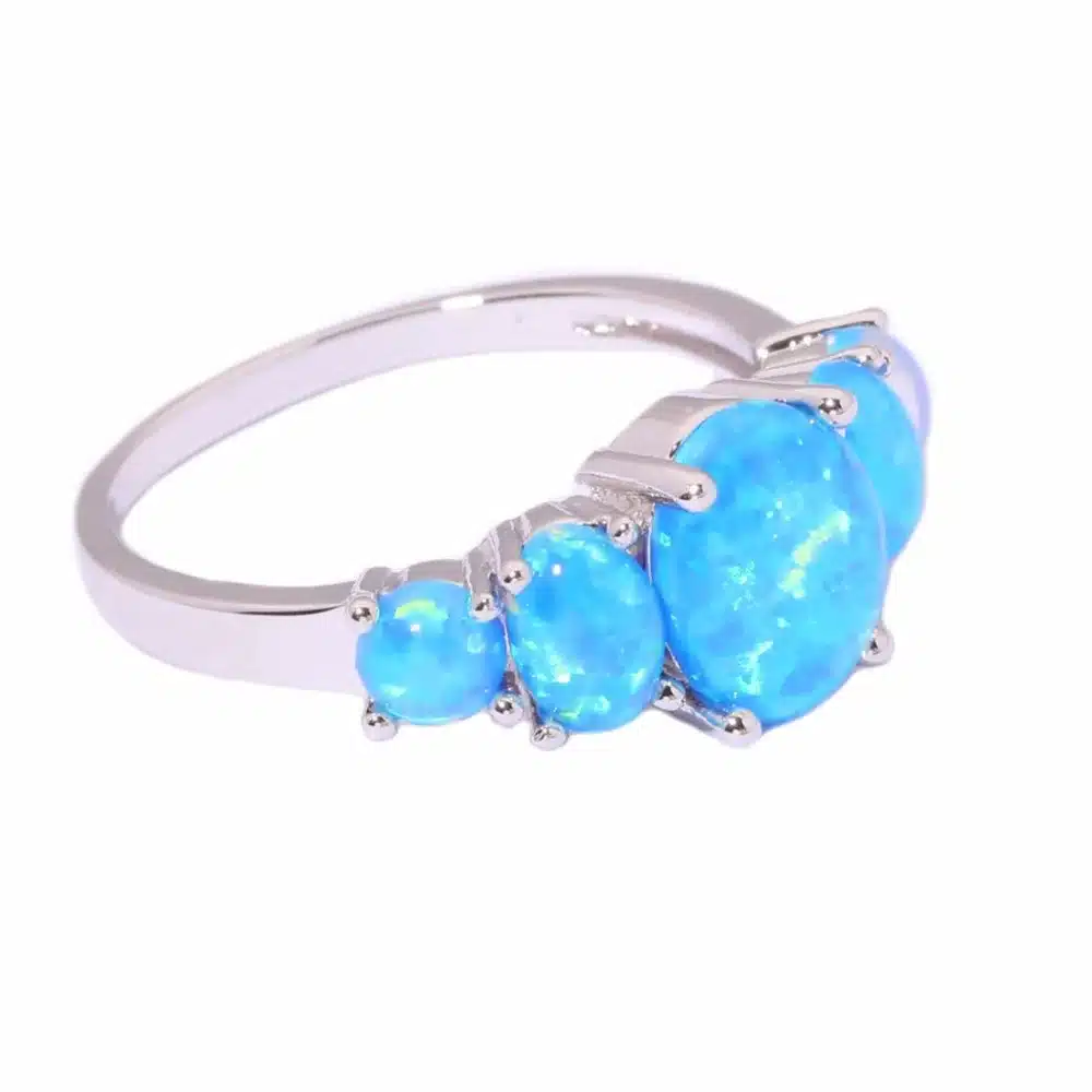 CiNily Created Blue Fire Opal Silver Plated Wholesale Hot Sell Wedding Party for Women Jewelry Ring Size 5-12 OJ4494 17
