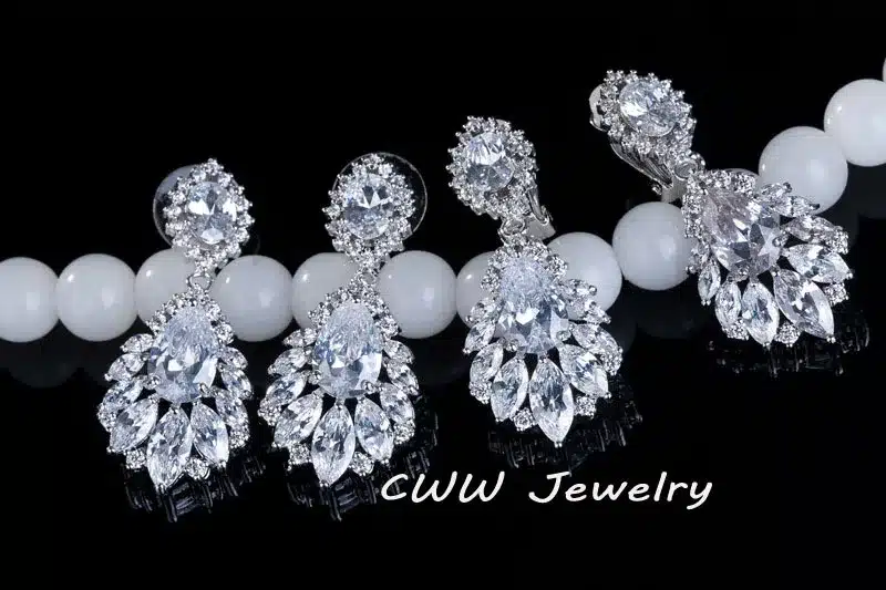 CWWZircons Elegant Chandelier AAA+ Cubic Zirconia Long Big Crystal Bridal Dangle Drop Earring For Wedding Jewelry CZ202 29