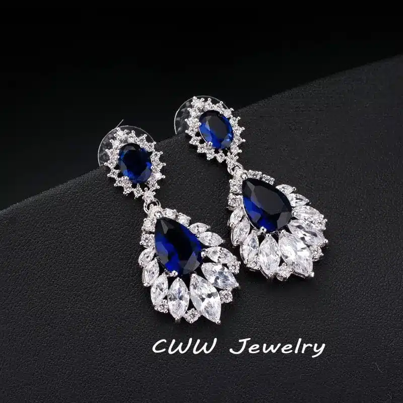 CWWZircons Elegant Chandelier AAA+ Cubic Zirconia Long Big Crystal Bridal Dangle Drop Earring For Wedding Jewelry CZ202 31