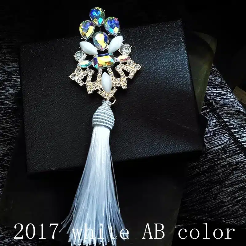 Brincos Grandes Trendy 2017 Big Crystal Long Water Drop Tassel Earrings for Women statement bohemia earrings 13