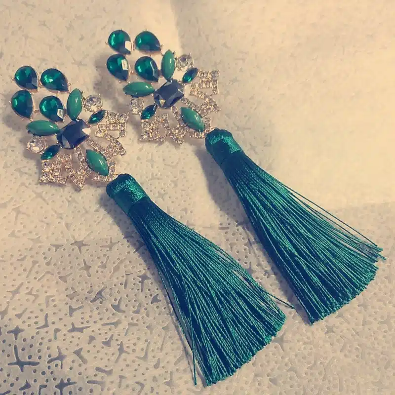 Brincos Grandes Trendy 2017 Big Crystal Long Water Drop Tassel Earrings for Women statement bohemia earrings 16
