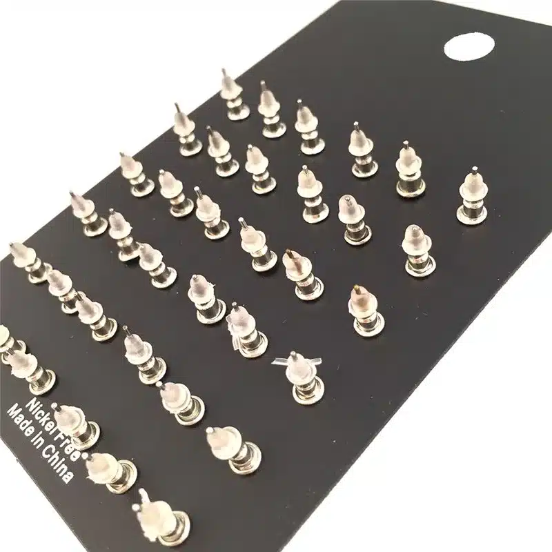 18 Pairs/Ccard Vintage Silver Plated Stud Earring Set Crown Stud SetS For Women Mix Crown Star Flower Heart Butterfly Wholesale 4