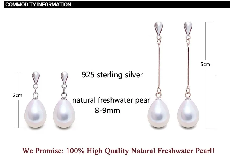 ZHBORUIN 2017 Fashion Natural Pearl Earrings For Women 925 Sterling Silver Jewelry Water Drop Pearl Earring Quality Wedding Gift 21