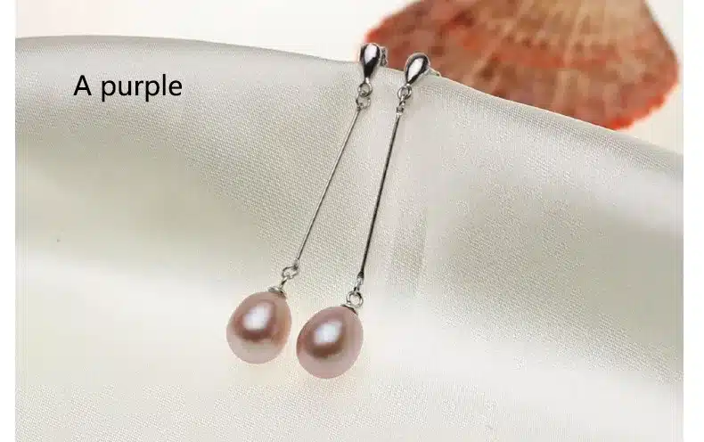 ZHBORUIN 2017 Fashion Natural Pearl Earrings For Women 925 Sterling Silver Jewelry Water Drop Pearl Earring Quality Wedding Gift 24