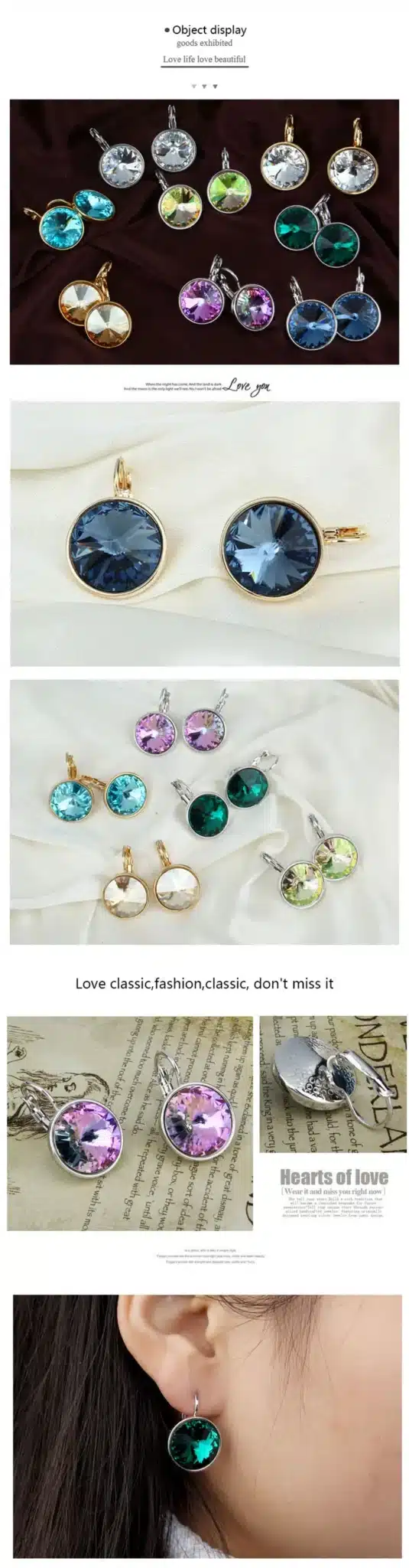 New women dangle earring with stones elegant Gold- 100% Austrian crystals earring jewelry Drop Earrings(E0098) 16