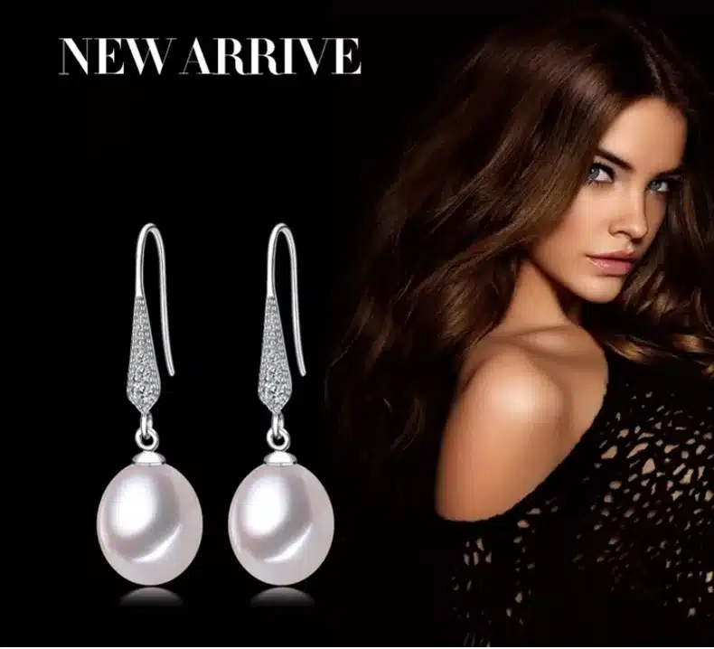 ZHBORUINI 2017 Fashion Pearl Earrings Natural Freshwater Pearl Jewelry Dorp Earring 925 Sterling Silver Jewelry For Women Gift 18