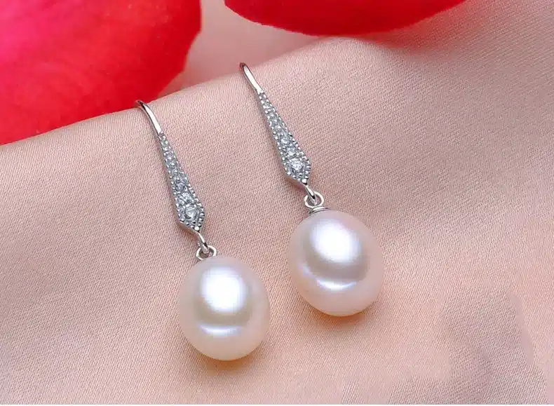ZHBORUINI 2017 Fashion Pearl Earrings Natural Freshwater Pearl Jewelry Dorp Earring 925 Sterling Silver Jewelry For Women Gift 22