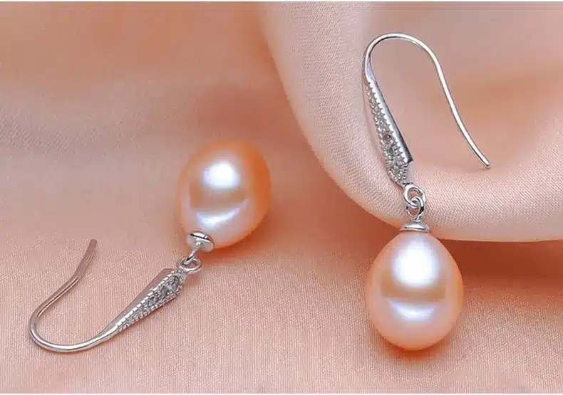 ZHBORUINI 2017 Fashion Pearl Earrings Natural Freshwater Pearl Jewelry Dorp Earring 925 Sterling Silver Jewelry For Women Gift 23
